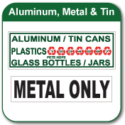 aluminum recycling stickers, metal recycling decals