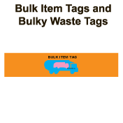bulk item tags, appliance stickers, large item tags