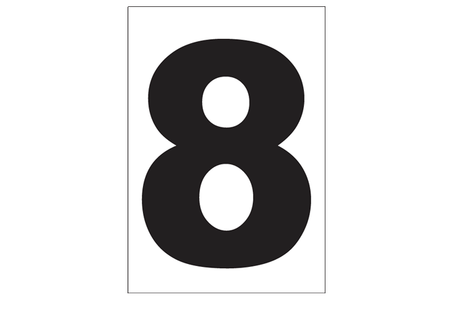 vinyl-number-8-sticker