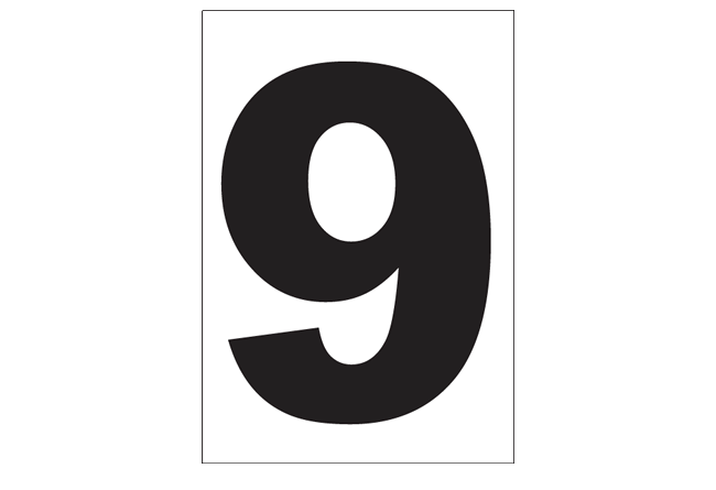 vinyl-number-9-sticker