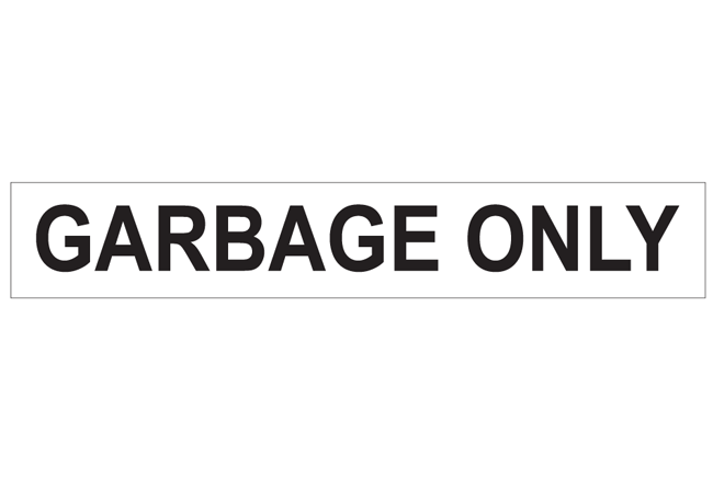 garbage-only-decal