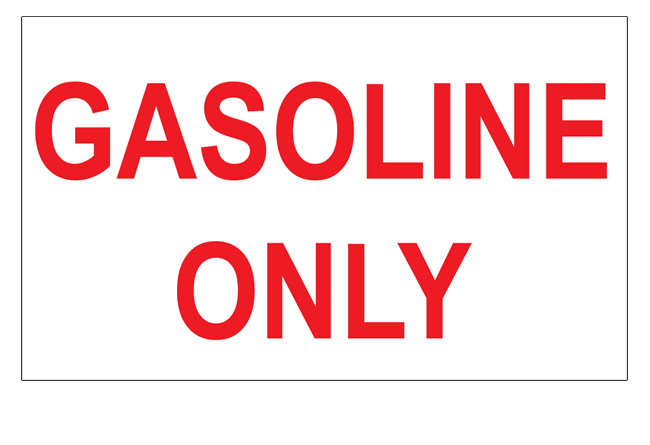 gasoline-only-sticker