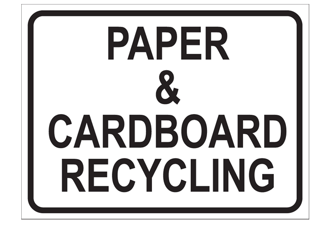 Paper & Cardboard Recycling Signs and Stickers 