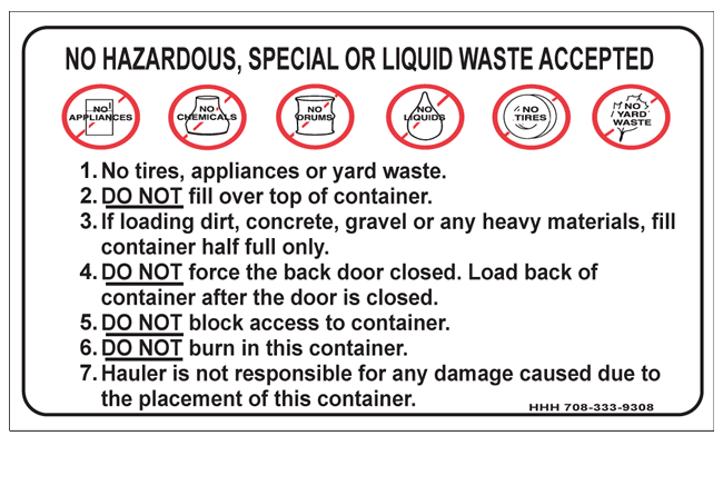 prohibit-6-no-tires-no-hazardous-or-liquid-waste-do-not-burn-in-container-dirt-gravel-fill-half-full-decal