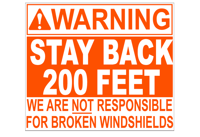 Stay Back 200ft feet sticker decal garage business truck tow vehicle safety semi