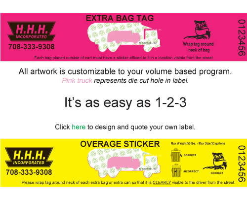 extra bag tags and Overage Stickers