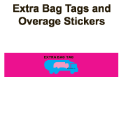 extra bag tags, overage stickers