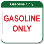 gasoline only decal