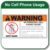 no cell phone usage sticker