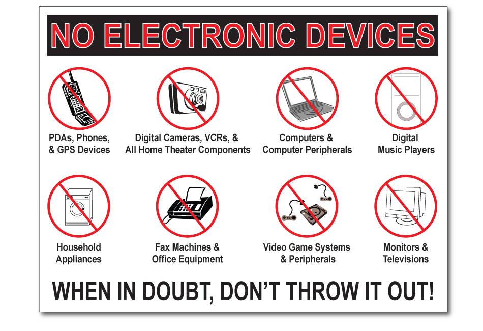 no personal electronic devices