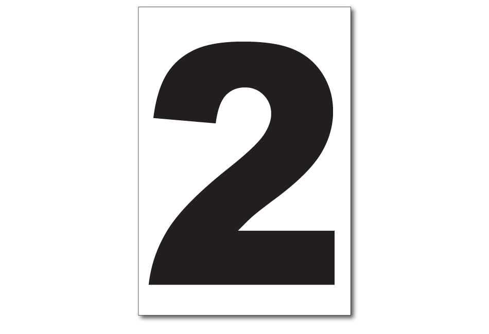 Vinyl Numbers Number 2 Sticker H H H Incorporated Waste Decals