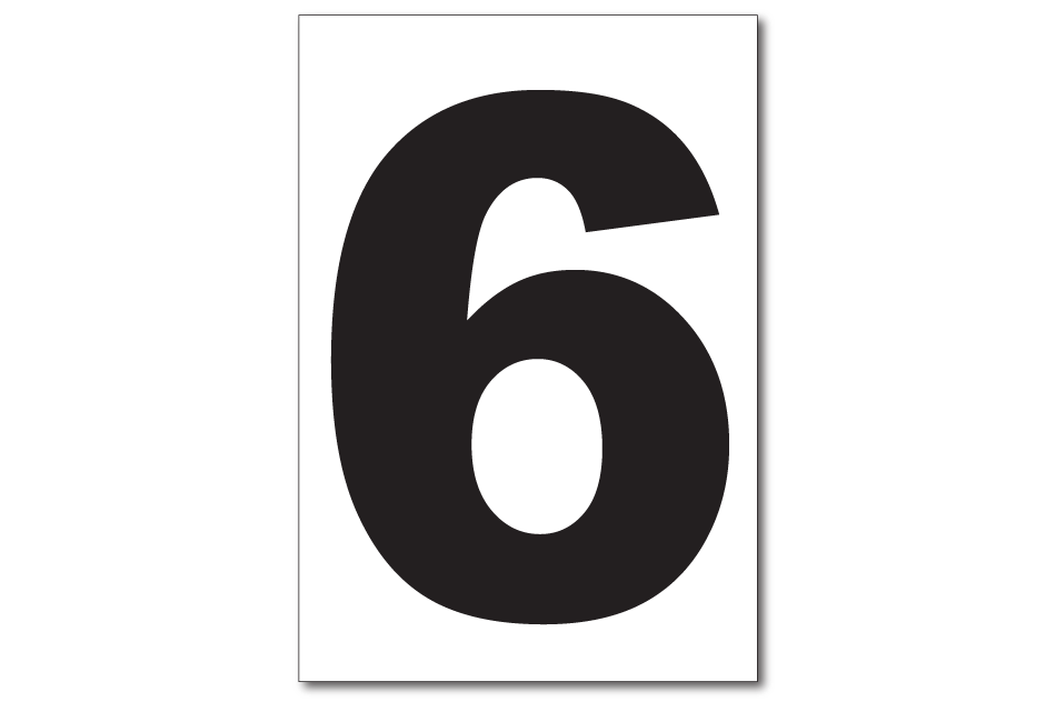 Vinyl Numbers Number 6 Sticker H H H Incorporated Waste Decals