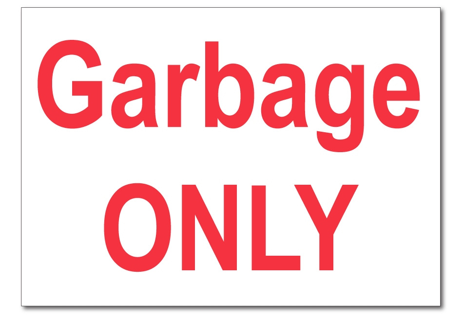 garbage-only-sticker